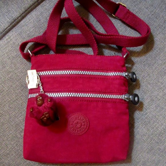 Kipling women's  Keiko Mini Crossbody Bag Pink Fuchsia Size  7"x7" - Picture 1 of 9